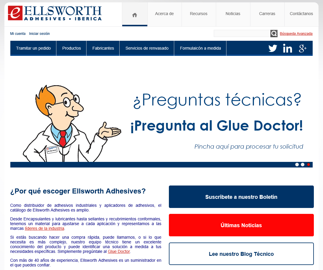 Ellsworth Adhesives Europe launch new Spanish language website