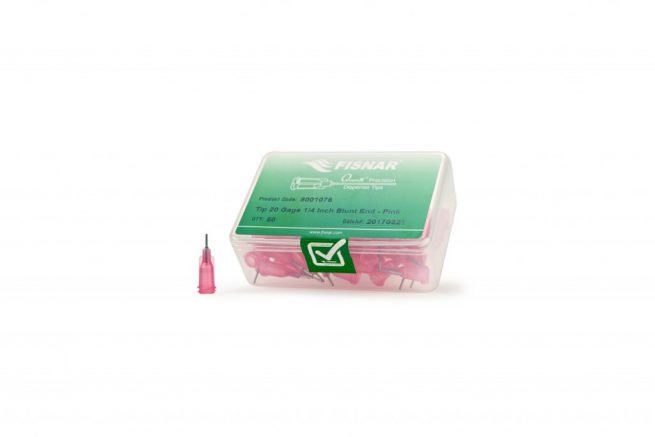 Fisnar 20ga Pink 1/4" Blunt End Tip - 50 Pack