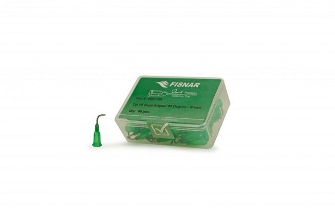 Fisnar 18ga Green 0.5" 90 Blunt End Tip - 50 Pack