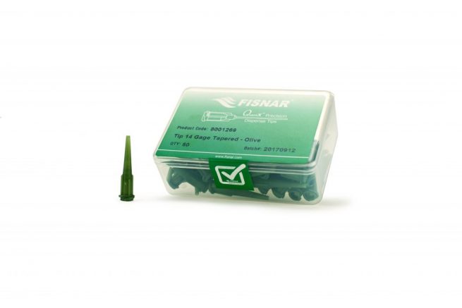 Fisnar 14ga Olive 0.063" I.D. Tapered Tip - 50 Pack