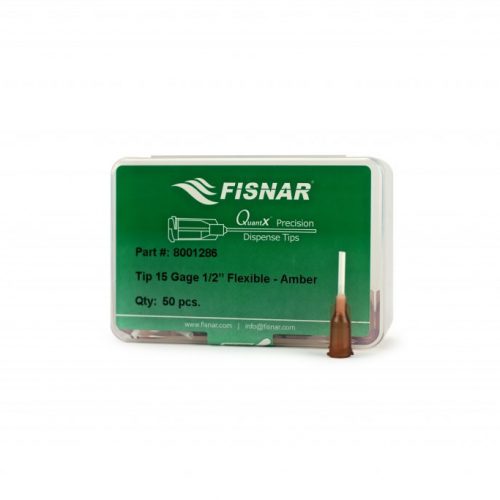 Fisnar 15ga Amber 0.5" Flexible Tip - 50 Pack